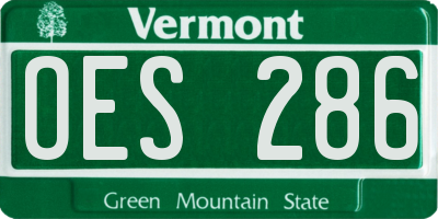 VT license plate OES286