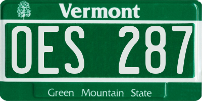 VT license plate OES287