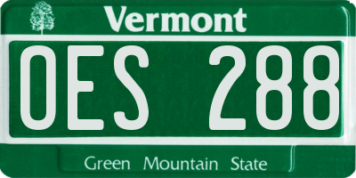 VT license plate OES288