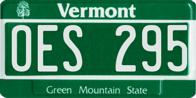 VT license plate OES295