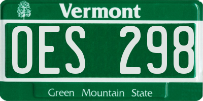 VT license plate OES298