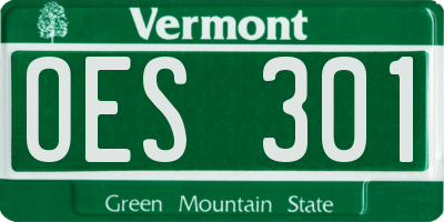 VT license plate OES301