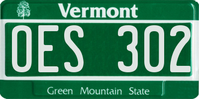 VT license plate OES302