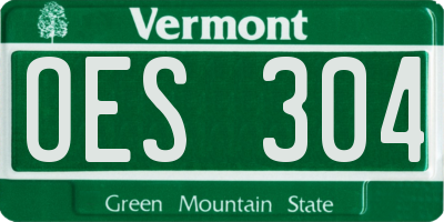 VT license plate OES304