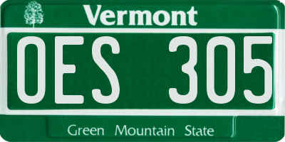 VT license plate OES305