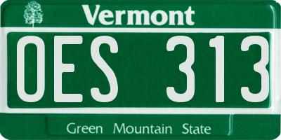 VT license plate OES313