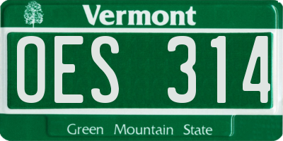VT license plate OES314