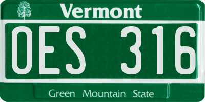 VT license plate OES316