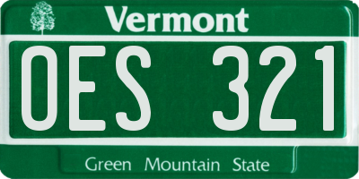 VT license plate OES321