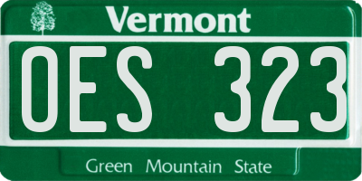 VT license plate OES323