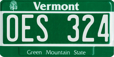 VT license plate OES324