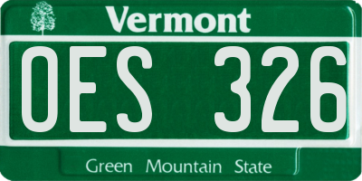 VT license plate OES326