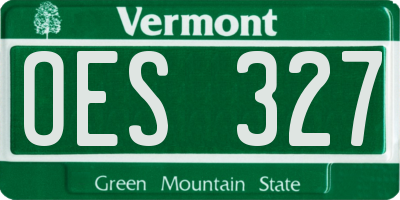 VT license plate OES327