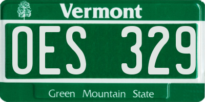 VT license plate OES329