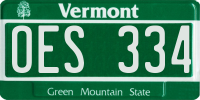 VT license plate OES334