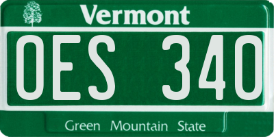 VT license plate OES340