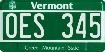 VT license plate OES345