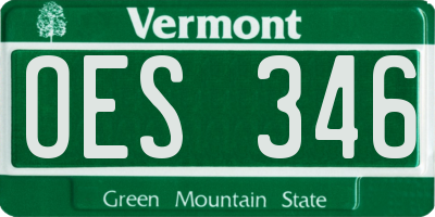 VT license plate OES346