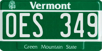 VT license plate OES349