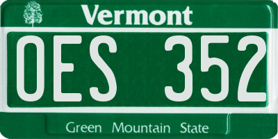 VT license plate OES352