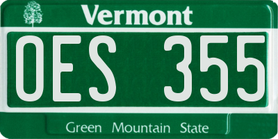 VT license plate OES355