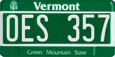VT license plate OES357