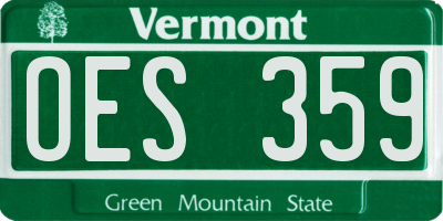 VT license plate OES359
