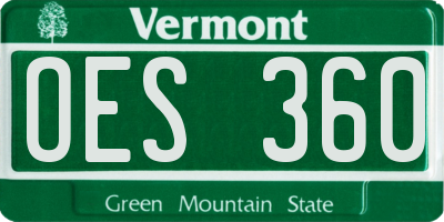 VT license plate OES360