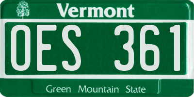 VT license plate OES361