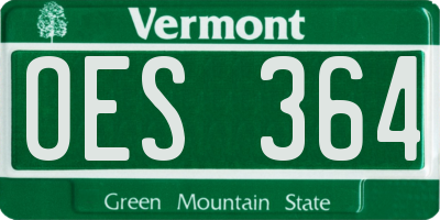 VT license plate OES364