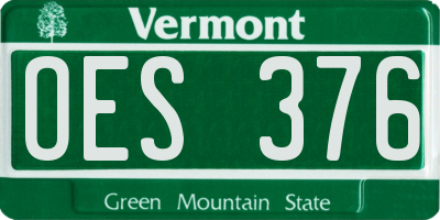 VT license plate OES376