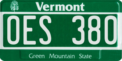 VT license plate OES380