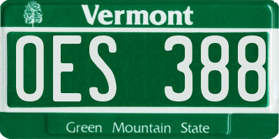 VT license plate OES388