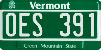 VT license plate OES391