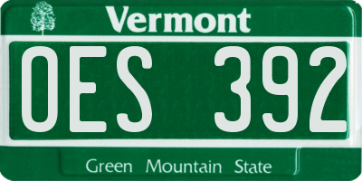 VT license plate OES392