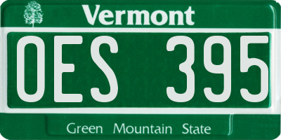VT license plate OES395