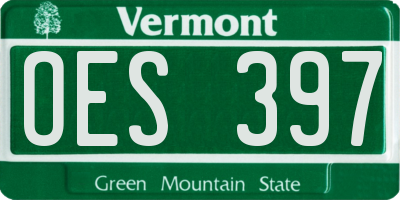 VT license plate OES397