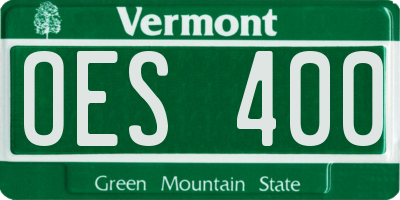 VT license plate OES400