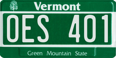 VT license plate OES401