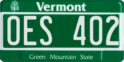 VT license plate OES402