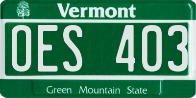 VT license plate OES403
