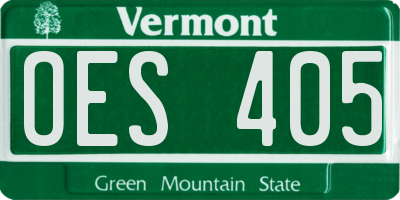 VT license plate OES405