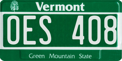 VT license plate OES408