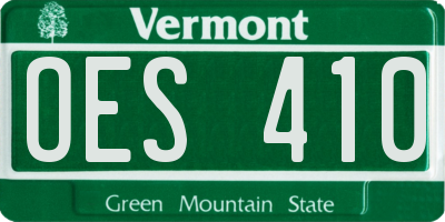 VT license plate OES410