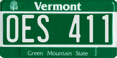 VT license plate OES411