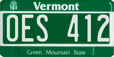 VT license plate OES412