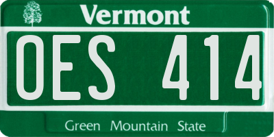 VT license plate OES414