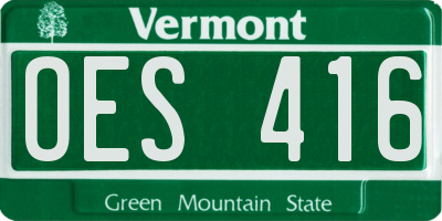 VT license plate OES416