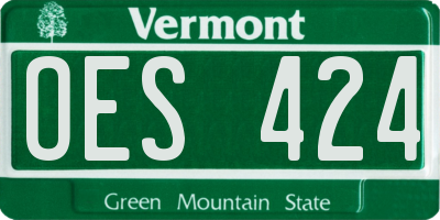 VT license plate OES424