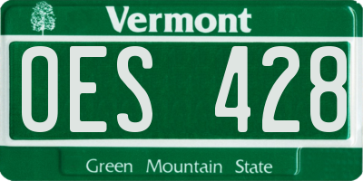 VT license plate OES428